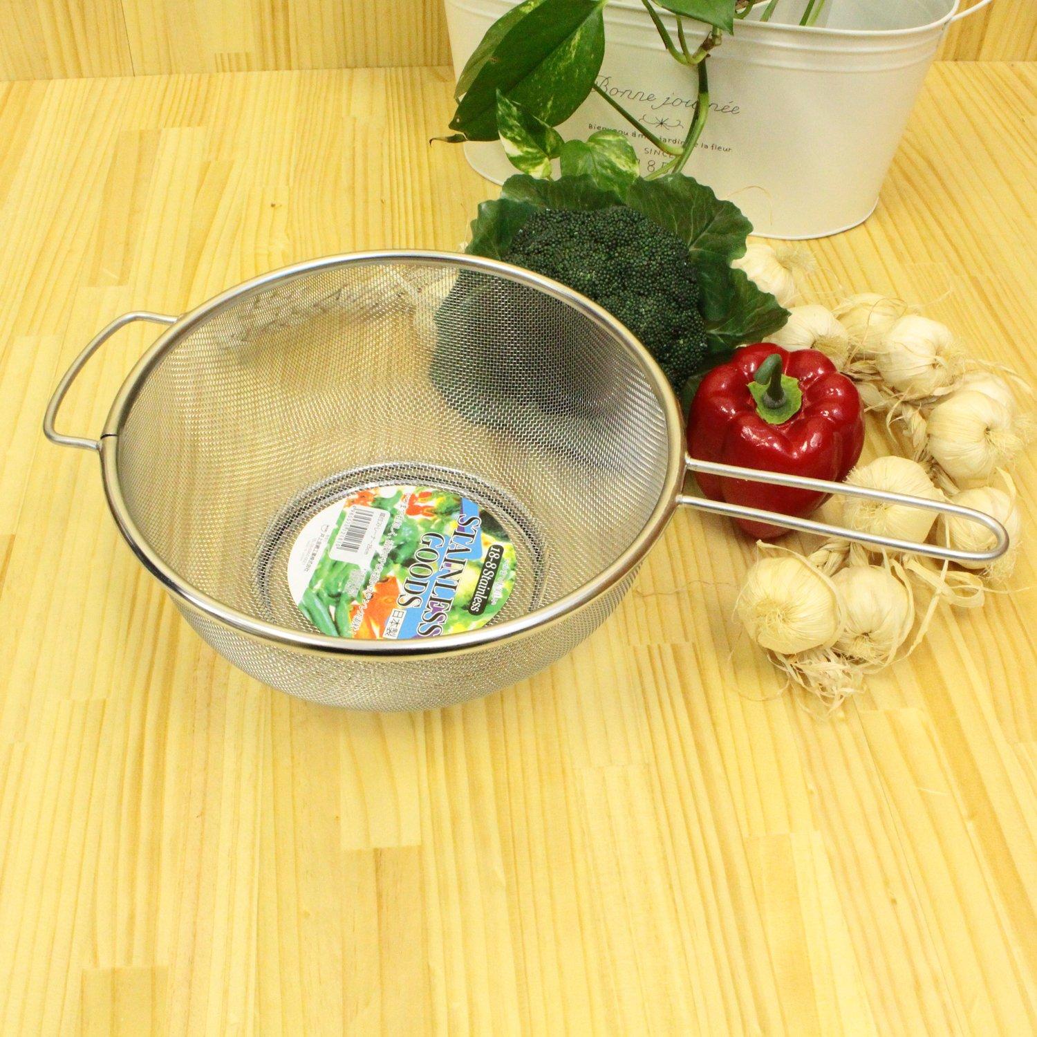 ?????? Inoue Kaami Industrial Strainer 8.7 inches (22 cm), Bottom Included, 18-8 Stainless Steel, Made in Japan