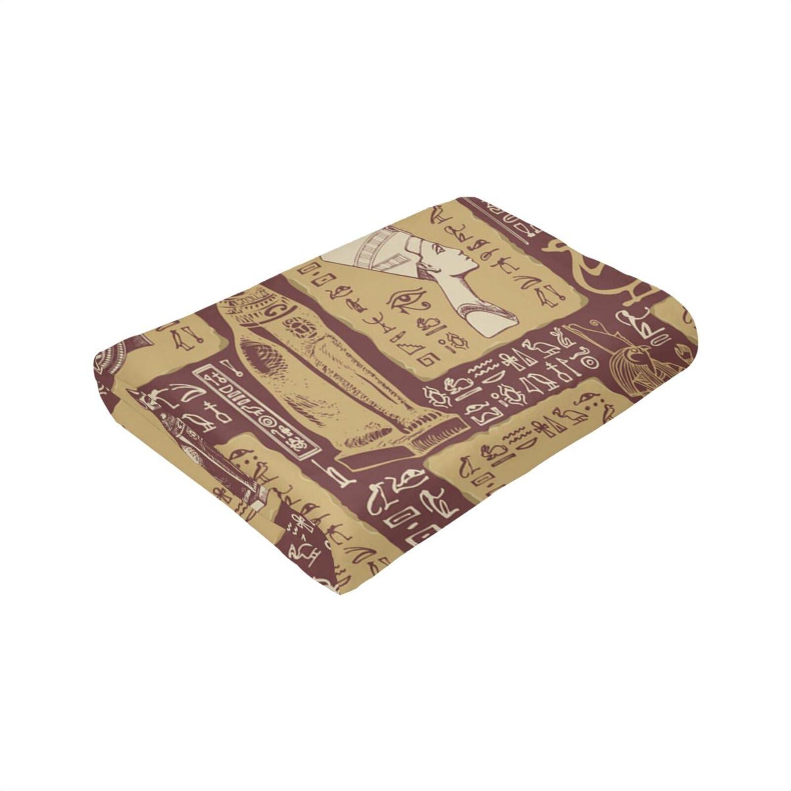 HDAODNM Ancient Egypt Throw Blanket Egyptian Blankets for Couch Bed Sofa and Home Decor Hieroglyphs Blankets Egypt Throw Blankets 80\"X60\"