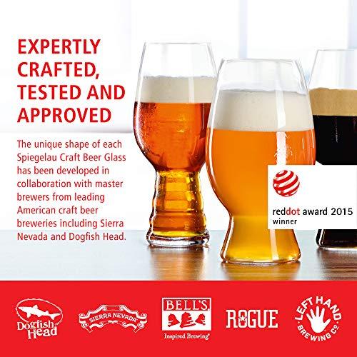 Spiegelau Spiegelau Craft Beer Tasting Kit Glasses, European-Made Lead-Free Crystal, Modern Beer Glasses, Dishwasher Safe, Professional Quality Tasting Glass Gift Set (Craft - Set of 4)