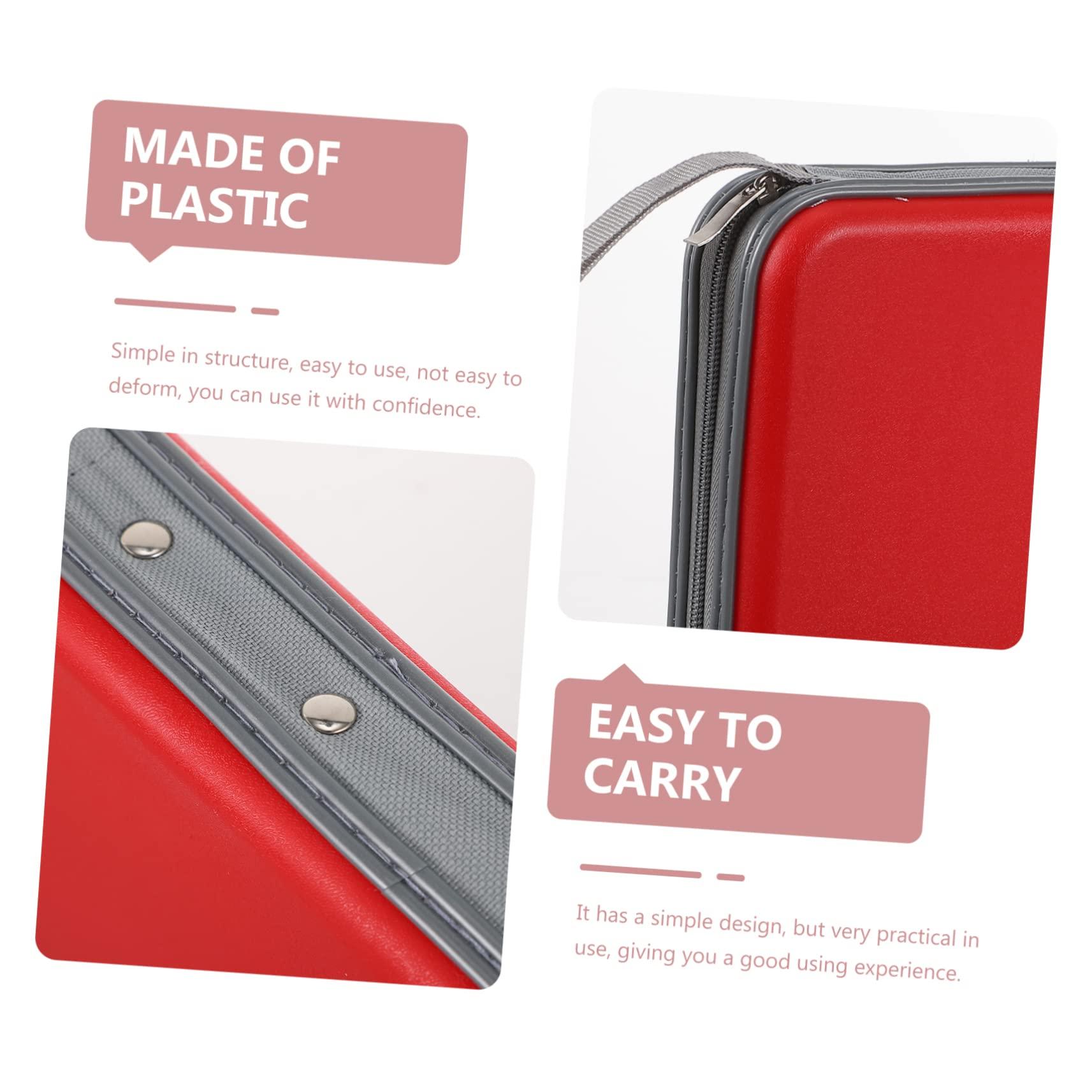 ROMISBABA ROMISBABA CD Package CD Organizer Blank Cassette Empty Cases Big Capacity Bag Blank CD Case Organizer CD Storage Case Disc Storage Bag Media Storage Bags Wallets CD Case Red Plastic