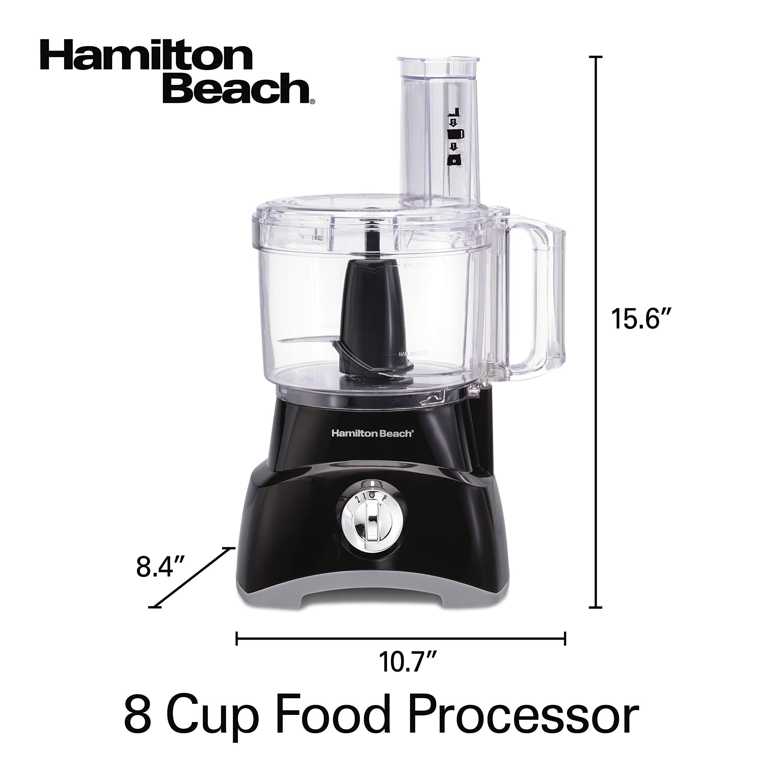 Hamilton Beach Hamilton Beach Food Processor & Vegetable Chopper for Slicing, Shredding, Mincing, and Puree, 8 Cup, Black