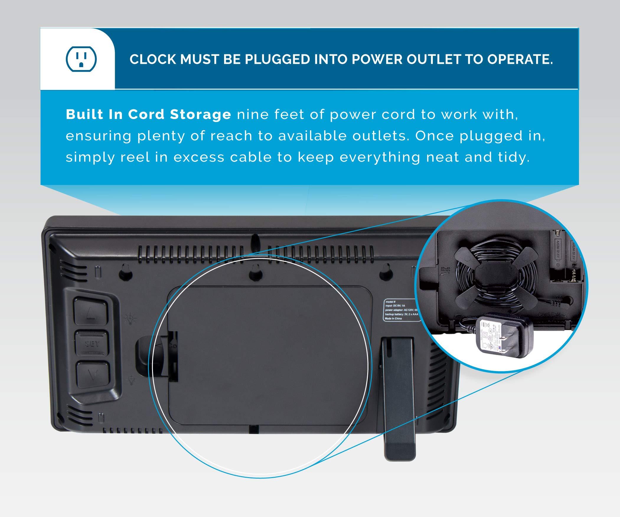 AcuRite AcuRite 75114M 10-inch LED Digital Clock with Auto Dimming Brightness White