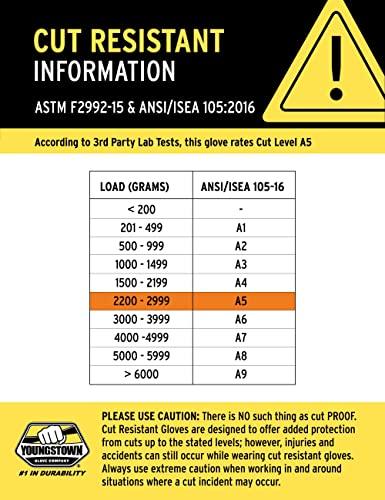Youngstown Glove Company Youngstown Gloves Cut Resistant Titan XT Vibration & Impact Dampening Work Gloves For Men - Kevlar Lined, Puncture Resistant- Lime Green, Large