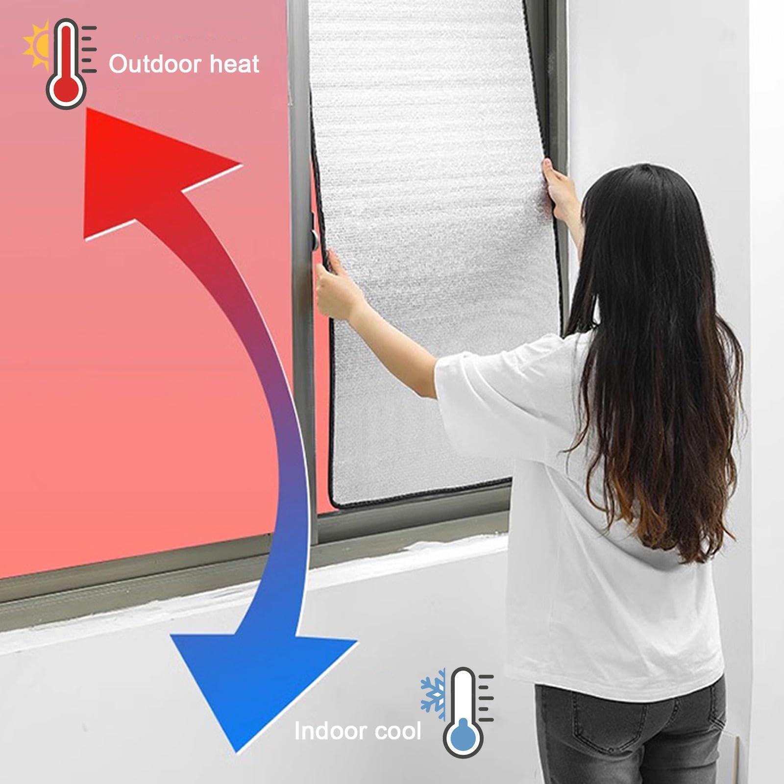 Widppsopt Aluminum Foil Blackout Window Film,8mm Heat Reflective Window Glass Film,Glare Day and Night Window Film,Glass Window Sticker,Privacy Thermal Insulation Shield,WxH-145x220cm/57\'\'x87\'\'
