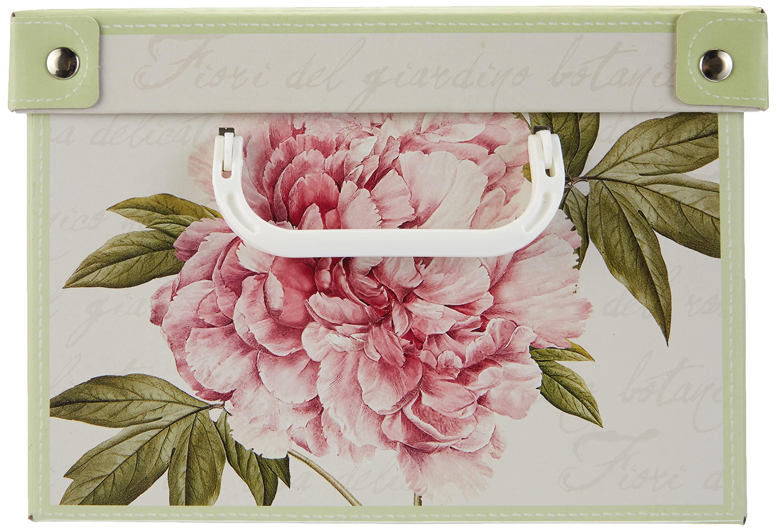 Kanguru Lavatelli Collection Small Peonies, decorative storage box, cardboard storage boxes with lids, storage boxes with lids and Handles, clothes storage, toy box storage, storage baskets, teddy storage,