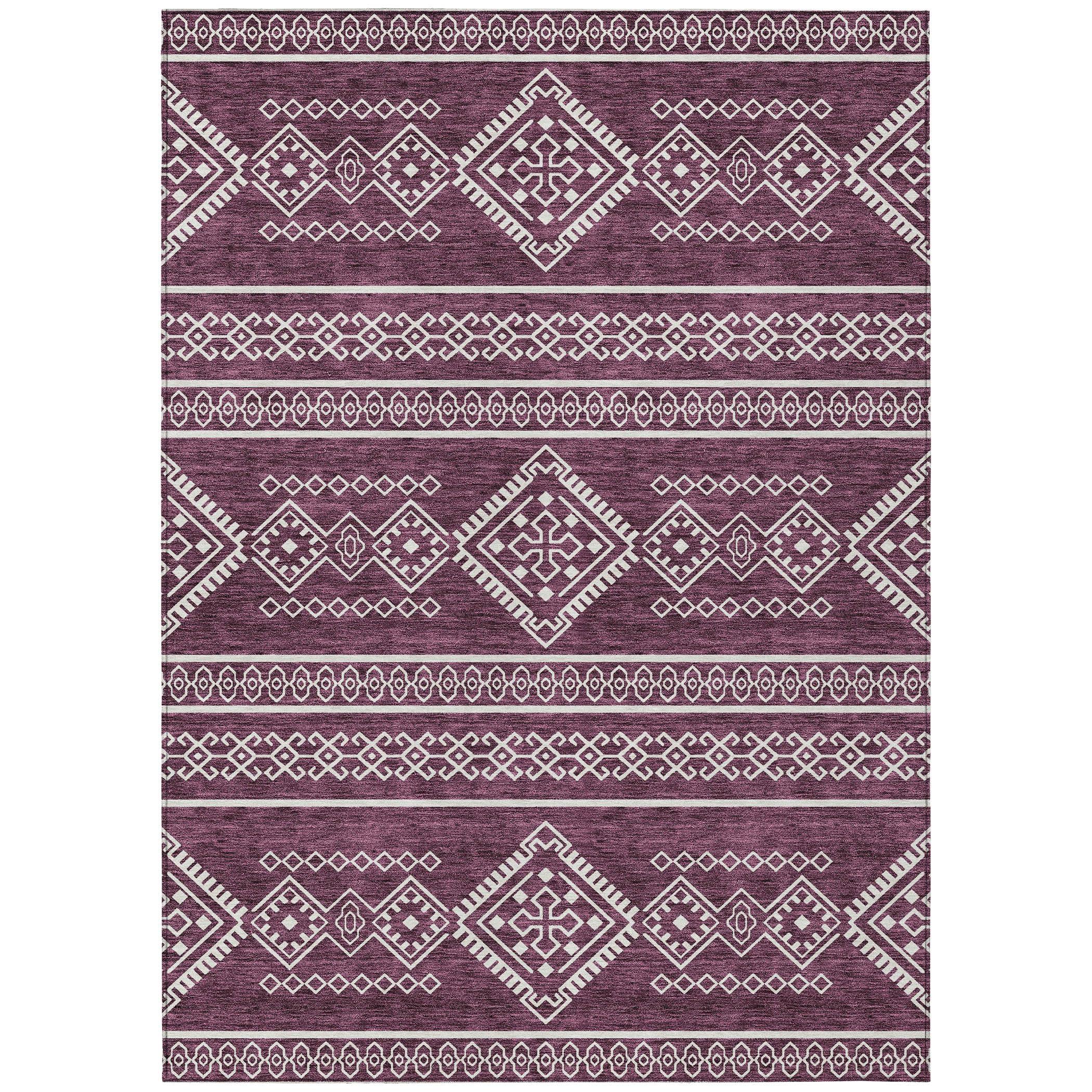 Addison Rugs Addison Rugs Chantille ACN901 Eggplant 10' x 14' Indoor/Outdoor, Machine Washable, Easy Clean, Non Shedding, Bedroom, Living Room, Dining Room, Kitchen, Patio Rug