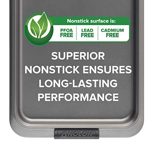 Anolon Anolon Advanced Nonstick Bakeware with Grips, Nonstick Cookie Sheet / Baking Sheet - 14 Inch x 16 Inch, Gray,54717