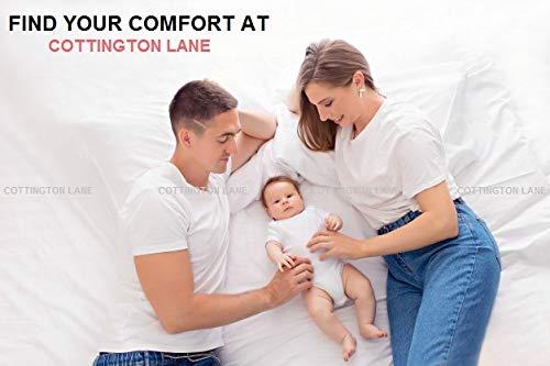 Cottington Lane California King Size Sheet Set-100% Egyptian Cotton Bed Sheets-400 TC Cotton Sheets-4 Piece Sheet Set Fits Mattress Upto 16 Inch Deep Pocket Fitted Sheet-72 x 84 Size Sheets for Light Blue Stripe Bed