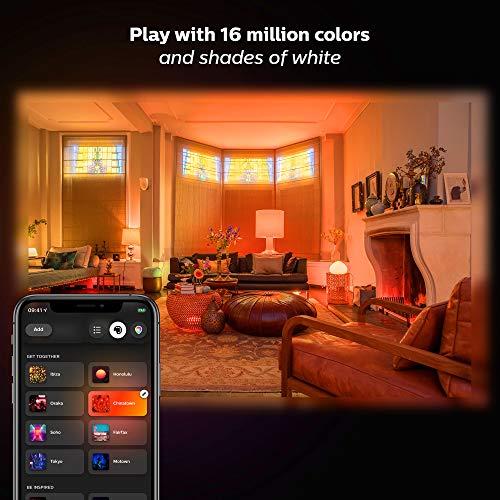 PHILIPS Philips Hue White and Color Ambiance LED Smart Light Bulb Starter Kit, 3 A19 Smart Bulbs & 1 Hue Hub (Works with Alexa, Apple HomeKit & Google Assistant)
