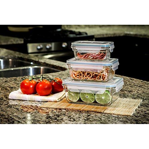 GLASSLOCK Glasslock 6-Piece Rectangle Oven Safe Container Set