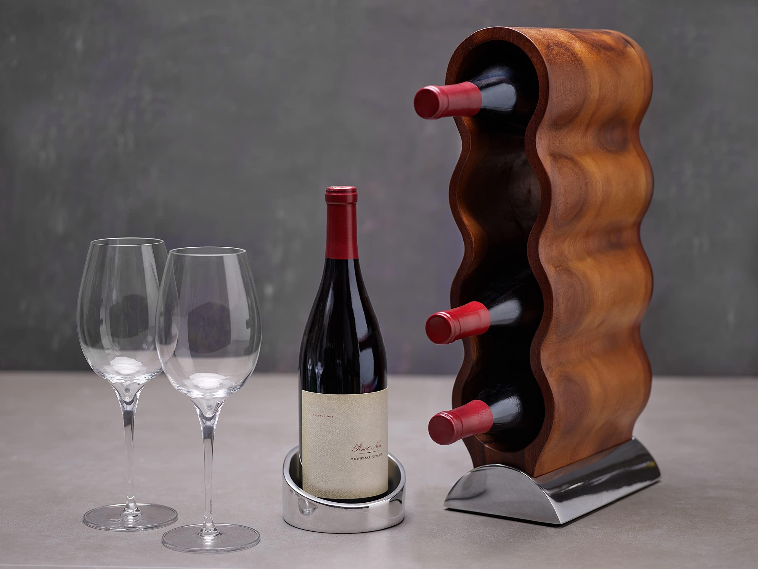 nambe nambe Tilt Wine Coaster | Wine Bottle Chilled Coaster | Double Wall Insulated Wine Coaster | Keep Wine at Perfect Temperature | Drink Coasters for Beer and Wine | Counter Dcor Wine Accessories