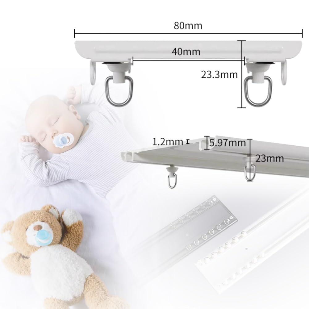 HomeLoft Basics Curtain Double Tracks Ceiling Mount Curtain Rail Ultra Thin Aluminium Curtain Rod For Living Room Bedroom Room Divider 120/170/250/300/480/500cm(Carbonizedcolor:Black,Size:4 FT)