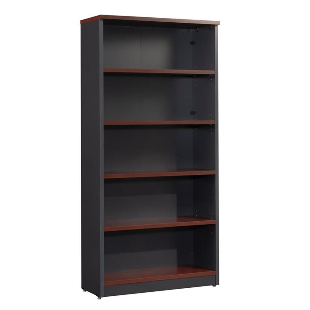 Pemberly Row Pemberly Row Engineered Wood 5-Shelf Bookcase in Classic Cherry