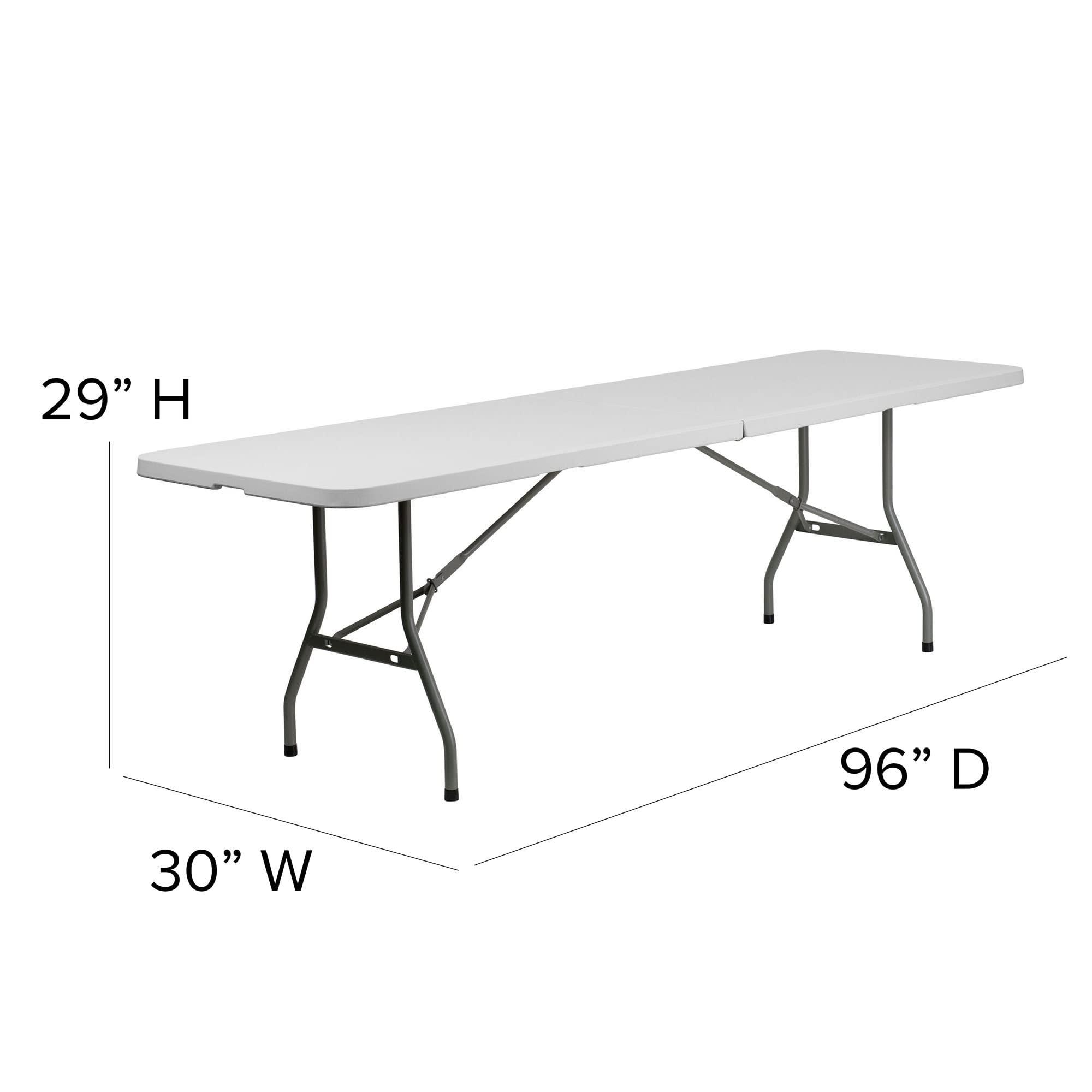 Offex Offex 30\'\'W x 96\'\'L Plastic Bi-Folding Table with Non-marring Foot Caps