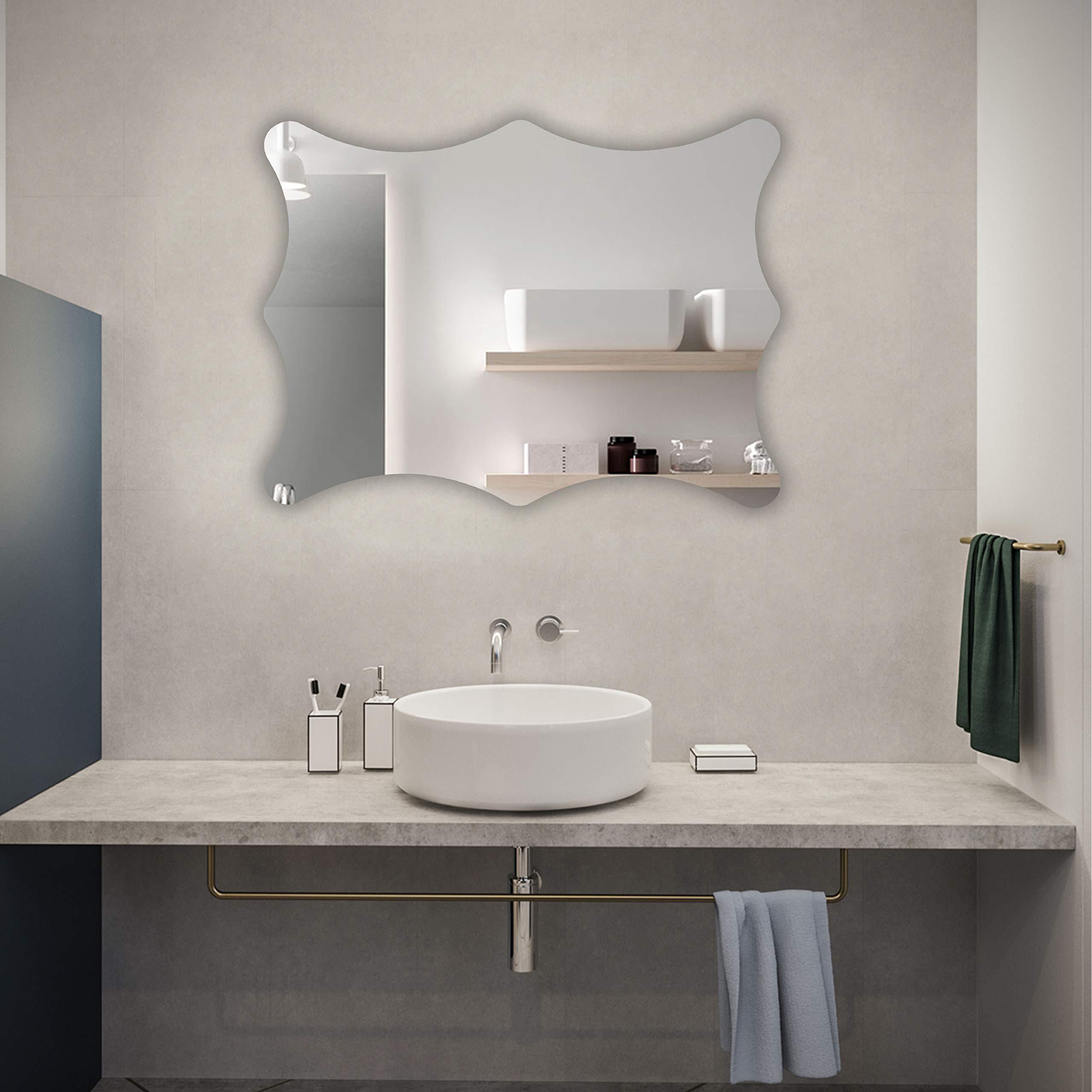 Chloe Lighting CHLOE's Reflection Verical/Horizontal Hanging Rectangle Shaped Frameless Wall Mirror 32" Height
