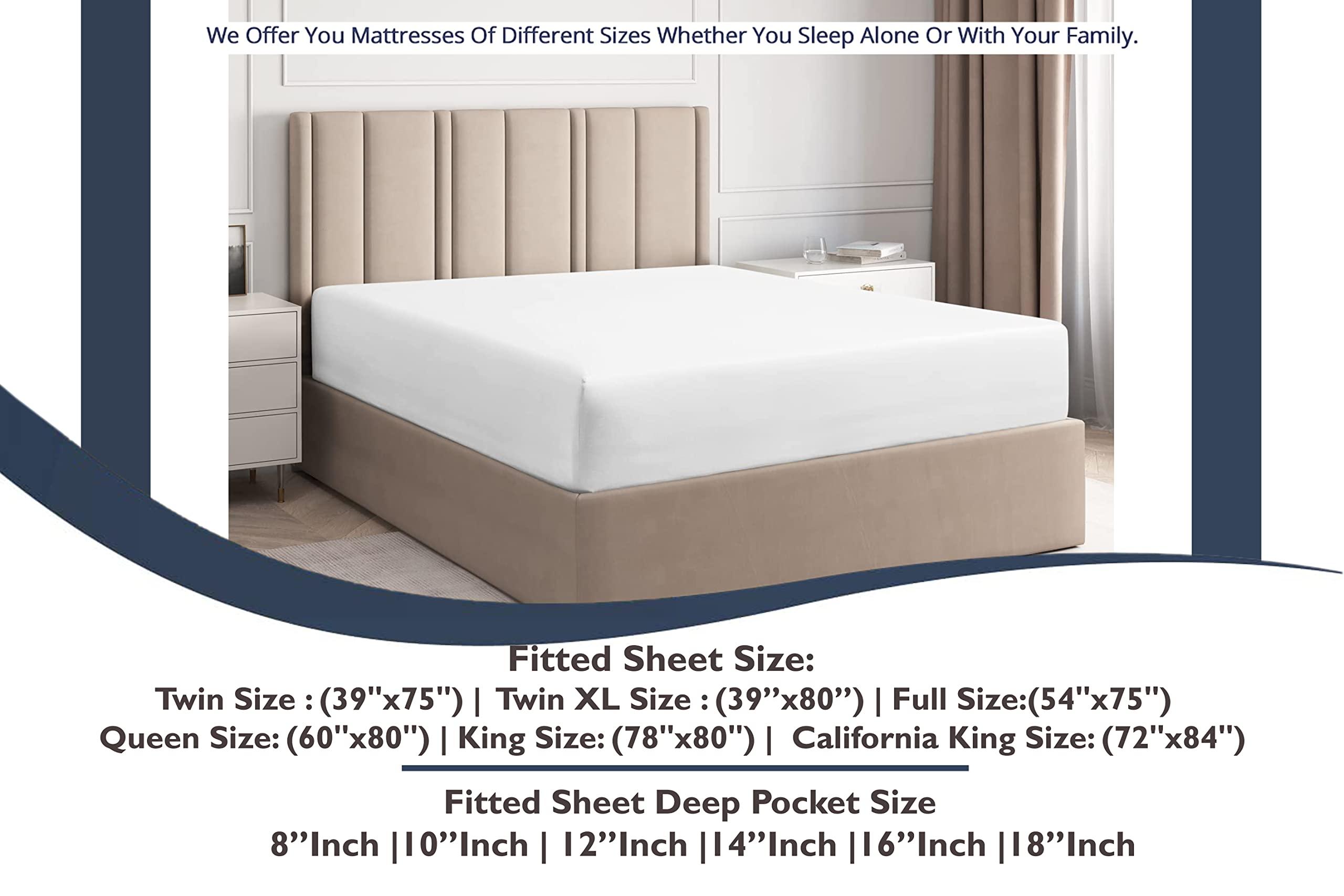 PURE ECO Pure Eco Fitted Sheet Zipper King Size 78\" X 80\" Inches Fit 12\" Deep Pocket Dark Grey, 600 TC 100% Egyptian Cotton Sateen Weave Fitted Sheet Zipper King Size Bed Fitted Sheet Zipper