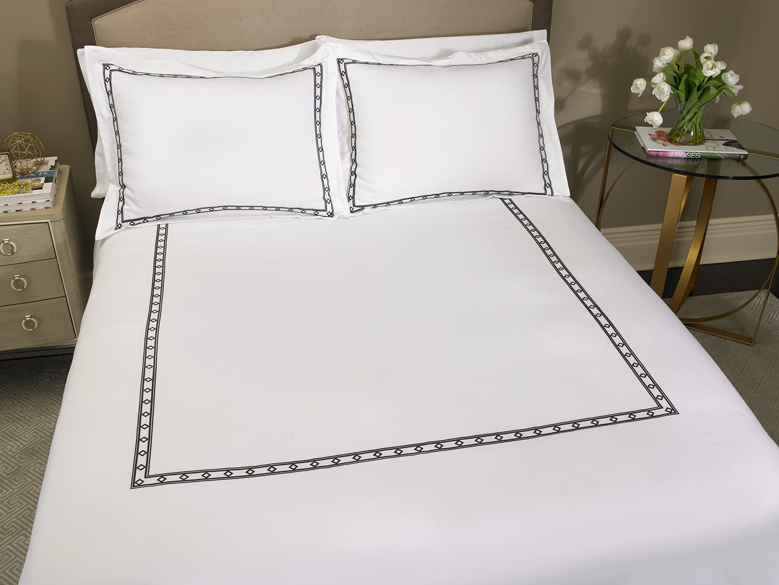 The Ritz-Carlton The Ritz-Carlton Hotel Diamond Border Duvet Cover - Black - Queen