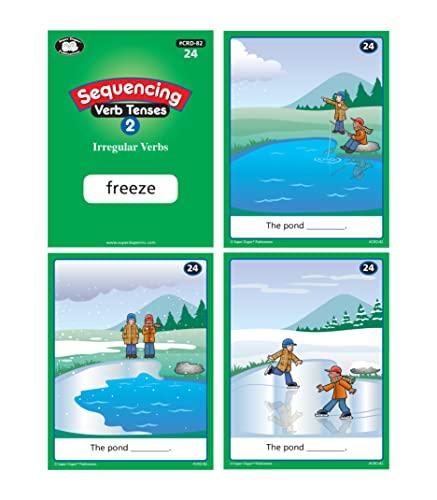 Super Duper Publications Super Duper Publications | Sequencing Regular and Irregular Verb Tenses Set 2 Fun Deck | Communication and Early Reader Skills Flash Cards | Educational Learning Materials for Children