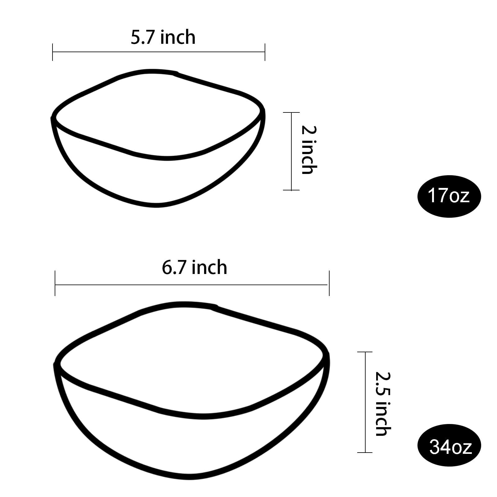 T TOSSOW TOSSOW Square Glass Mixing Bowl Set of 2, Serving Bowls All Purpose Transparent Salad Bowls, Condiment Bowls for Fruit, Snacks, Sauces, Popcorn and More