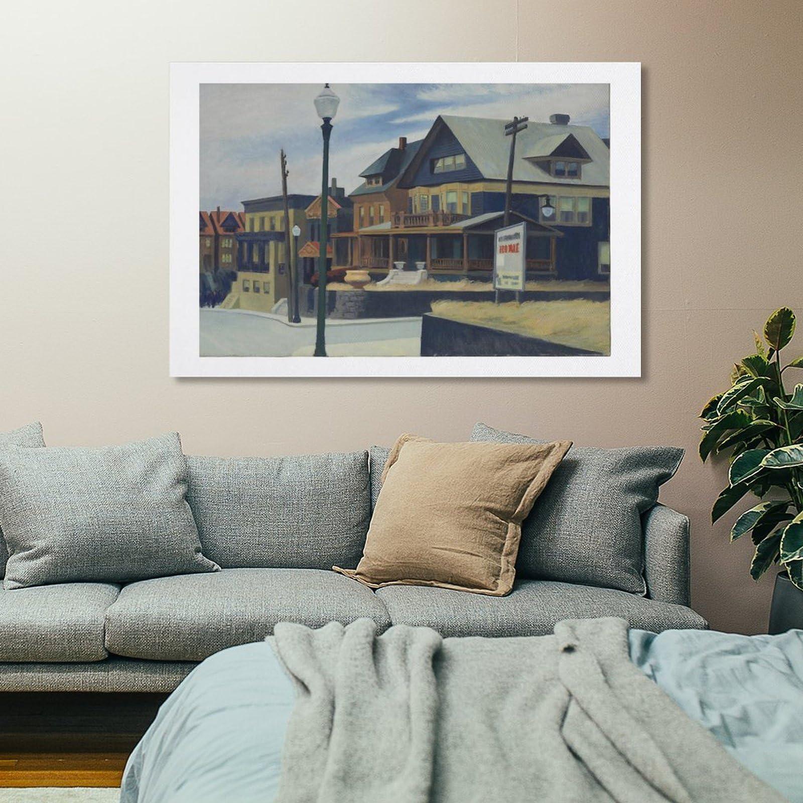 Generic Edward Hopper - City Roofs Prints Wall Art Poster Art Poster Canvas Painting Decor Wall Print Photo Gifts Home Modern Decorative Posters Picture Frame 24x36inch(60x90cm)