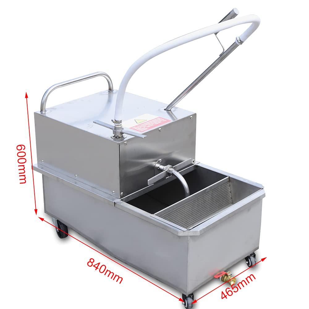DENEST Mobile Fryer Filter 55L Oil Filter Machine 550W Frying Oil Filter System 11OV/60HZ Commercial Oil Filtration System