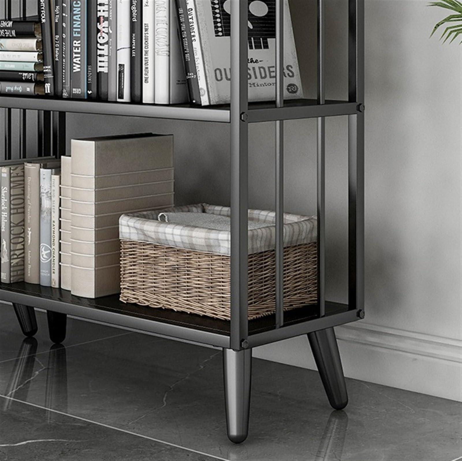YUXING1205 YUXING1205 Bookcases Simple Iron Bookshelf Storage Rack Floor-to-Ceiling Multi-Layer Storage Storage Shelf Office Bookcase in Living Room and Bedroom Bookshelf Bookcase(60cm)