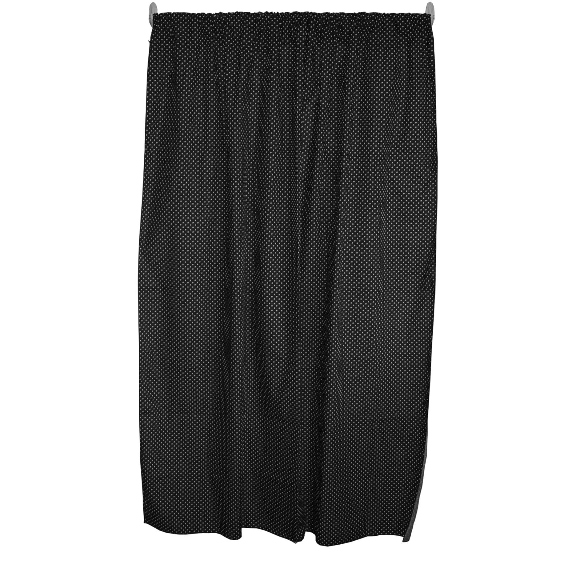 lovemyfabric lovemyfabric Mini Polka Dots Decorative Cotton Curtain Window Panel Home Window Decoration Kitchen Bedroom Living Room Classroom Window Curtain 58" Wide (120" Tall, White on Black)