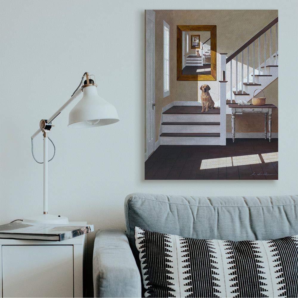 Stupell Industries Stupell Industries Dog Infront of Pet Portrait Charming Country Interior, Designed by Zhen-Huan Lu Wall Art, 36 x 48, Canvas