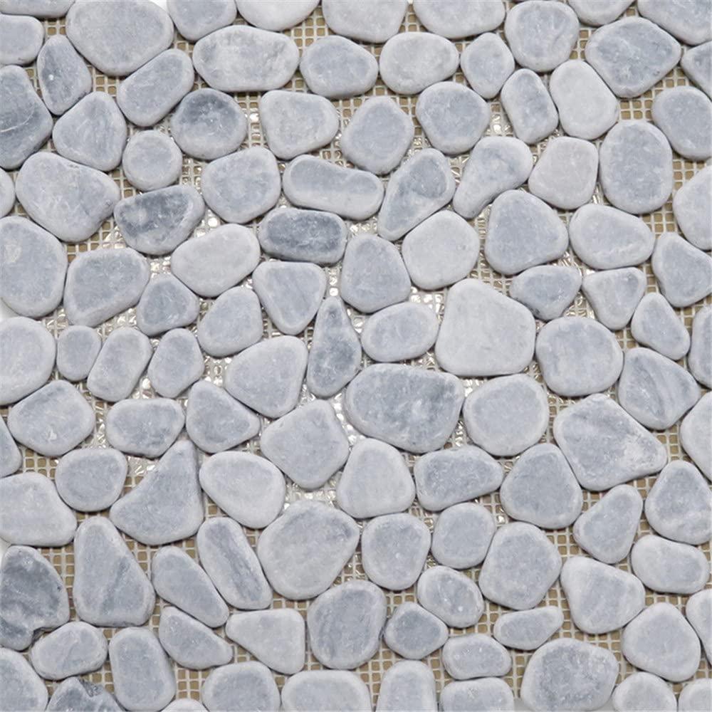 Stone Center Online Stone Center Online Bardiglio Gray Marble Pebble Stone River Rocks Mosaic Tile Tumbled Kitchen Bath Wall Floor Backsplash Shower (1 sheet)