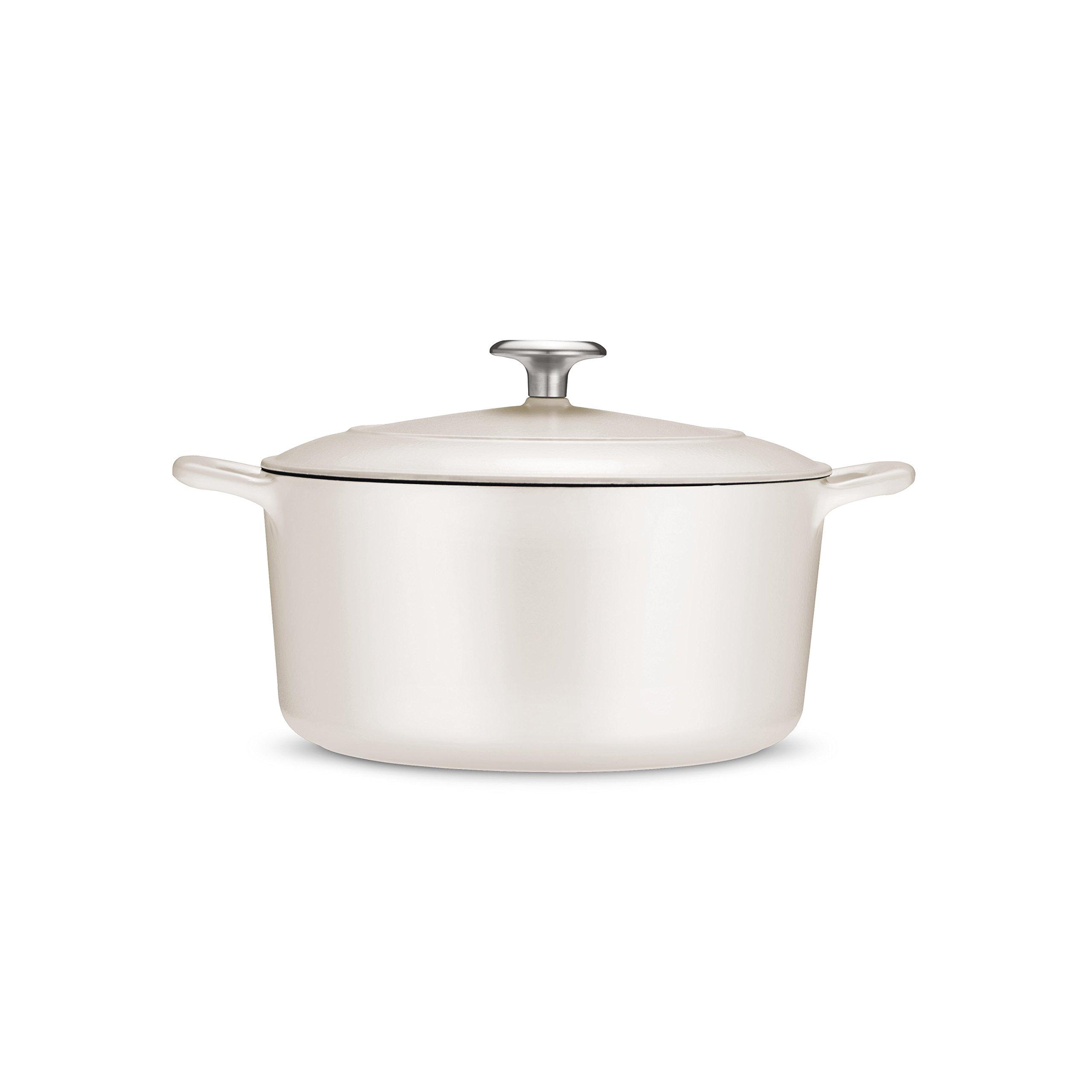 Tramontina Tramontina Enameled Cast Iron Dutch Oven Pot with Lid, Round 5.5-quart, Matte White