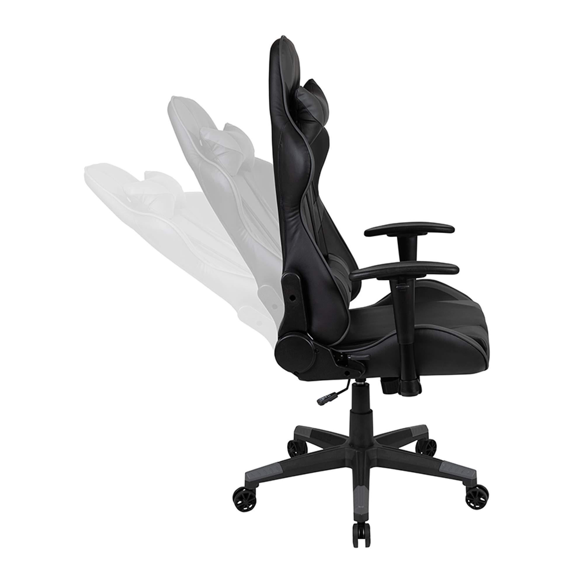 Flash Furniture Flash Furniture X20 Gaming Chair Racing Office Ergonomic Computer PC Adjustable Swivel Chair with Fully Reclining Back in Gray LeatherSoft