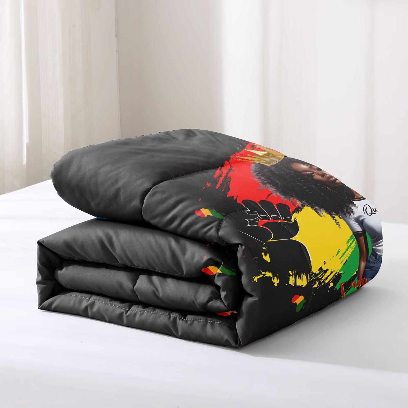 GRAT TIOC GRAT TIOC Black Girl Comforter Sets Full,Black Girl Magic Bedding Set,African American Girl Comforter Set for Kids Afro Melanin Bedroom Bed Set