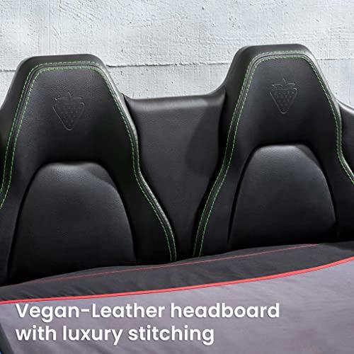 Cilek Cilek GTS EV Twin Race Car Bed, Remote Control, LED Lights, EV Sound FX, Vegan Leather Interior, License Plate, Red