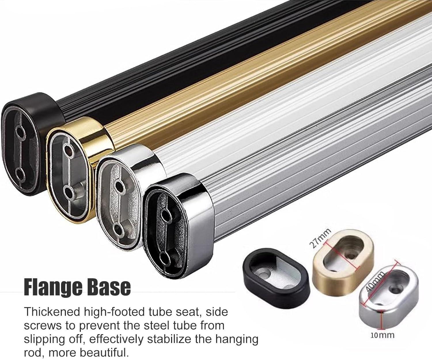 BYZOMU Oval Clothes Pole For Wardrobe Heavy Duty 160 150 140 160 120 110 100 90 80 70cm Long, Wall Mounted Metal Closet Rods Clothes Hanger With End Supports, Load 330lbs ( Color : Gold , Size : 33inch/83.8c