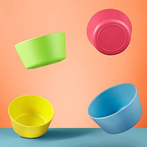GET FRESH GET FRESH Bamboo Kids Snack Bowls, Set of 4 Bowls for Kids, Kids BPA Free bowls, Bamboo Dinnerware for Everyday Use, Kids Bamboo Bowls, Dishwasher Safe and Stackable