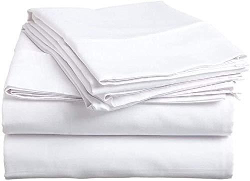 Olivialinen Olivialinen Waterbed Sheet Set-Queen Size-400 Thread Count, Ultra Soft 100% Cotton-4 Pcs Attached Waterbed Sheet Set, 18 Inch Deep Pocket (White Solid, Queen Size) Waterbed Sheet