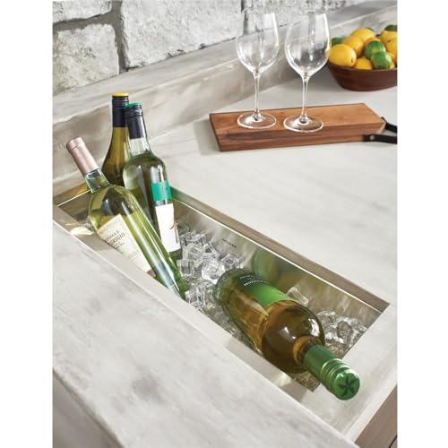 HOUZER HOUZER CTB-3285 Contempo Trough Series Stainless Steel Bar Sink, 30-by-6-1/2-Inch, Satin