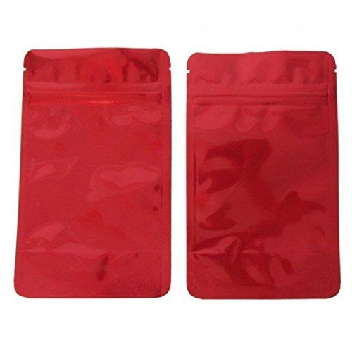 IMPAK Corporation 50 - Stand Up Pouch 4\" X 6.41\" X 2.25\" RED/RED w/ zipper