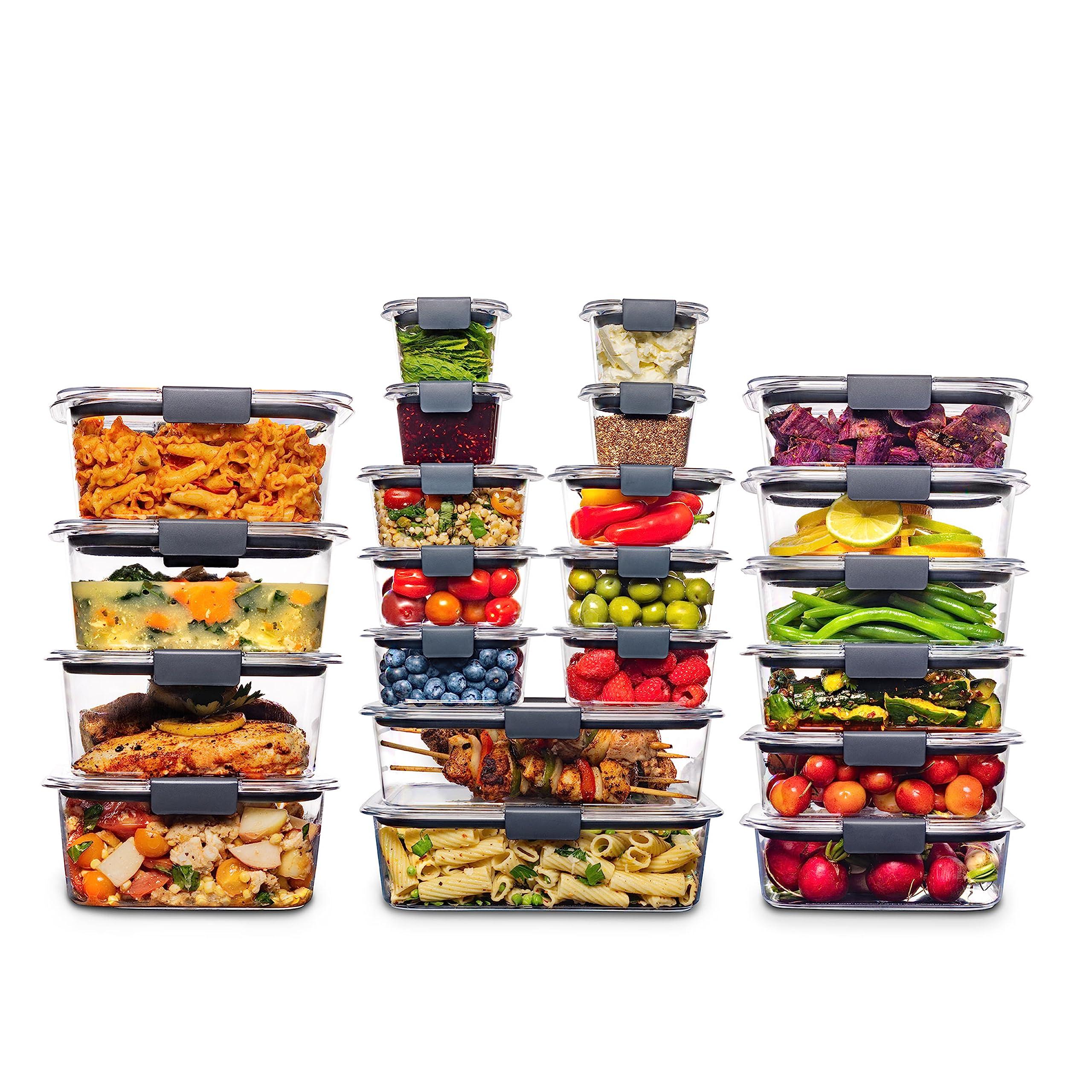 Rubbermaid Rubbermaid Brilliance BPA Free 44-Piece Food Storage Containers Set, Airtight, Leak-Proof, with Lids for Meal Prep, Lunch, and Leftovers
