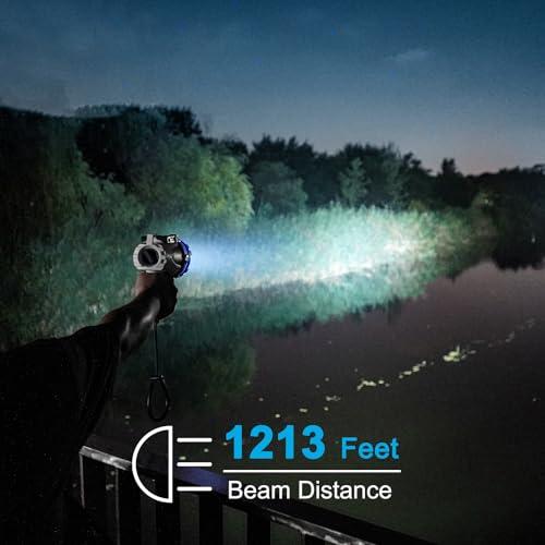 GOODSMANN GOODSMANN Rechargeable Spotlight Waterproof LED Flashlight 3000 Lumen Submersible Searchlight with USB Adapter Car Charger 9924-H101-01