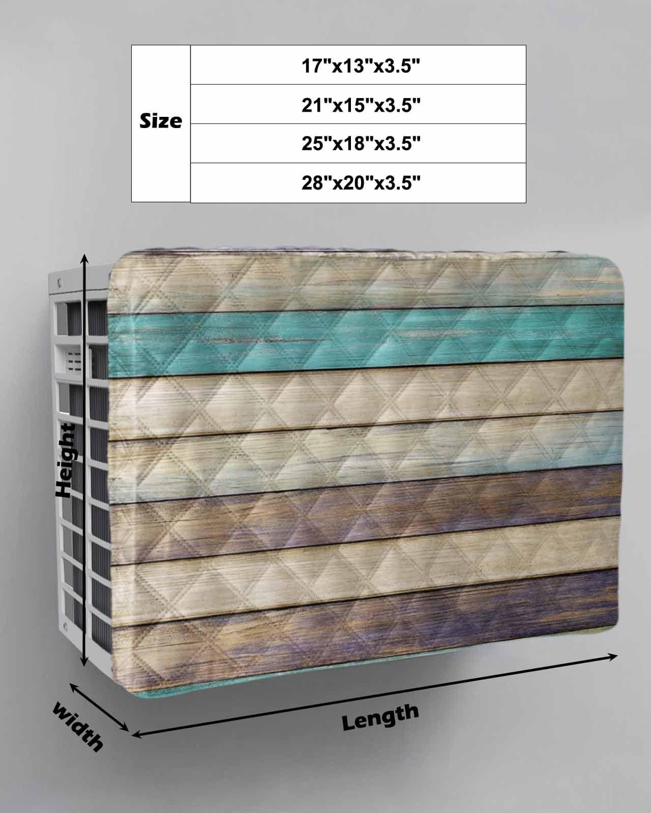 Rocking Giraffee Air Conditioner Cover AC Cover Rustic Wooden Texture Indoor Window Air Conditioner Covers Adjustable AC Covers for Inside Double Insulation 21x15x3.5 Inch