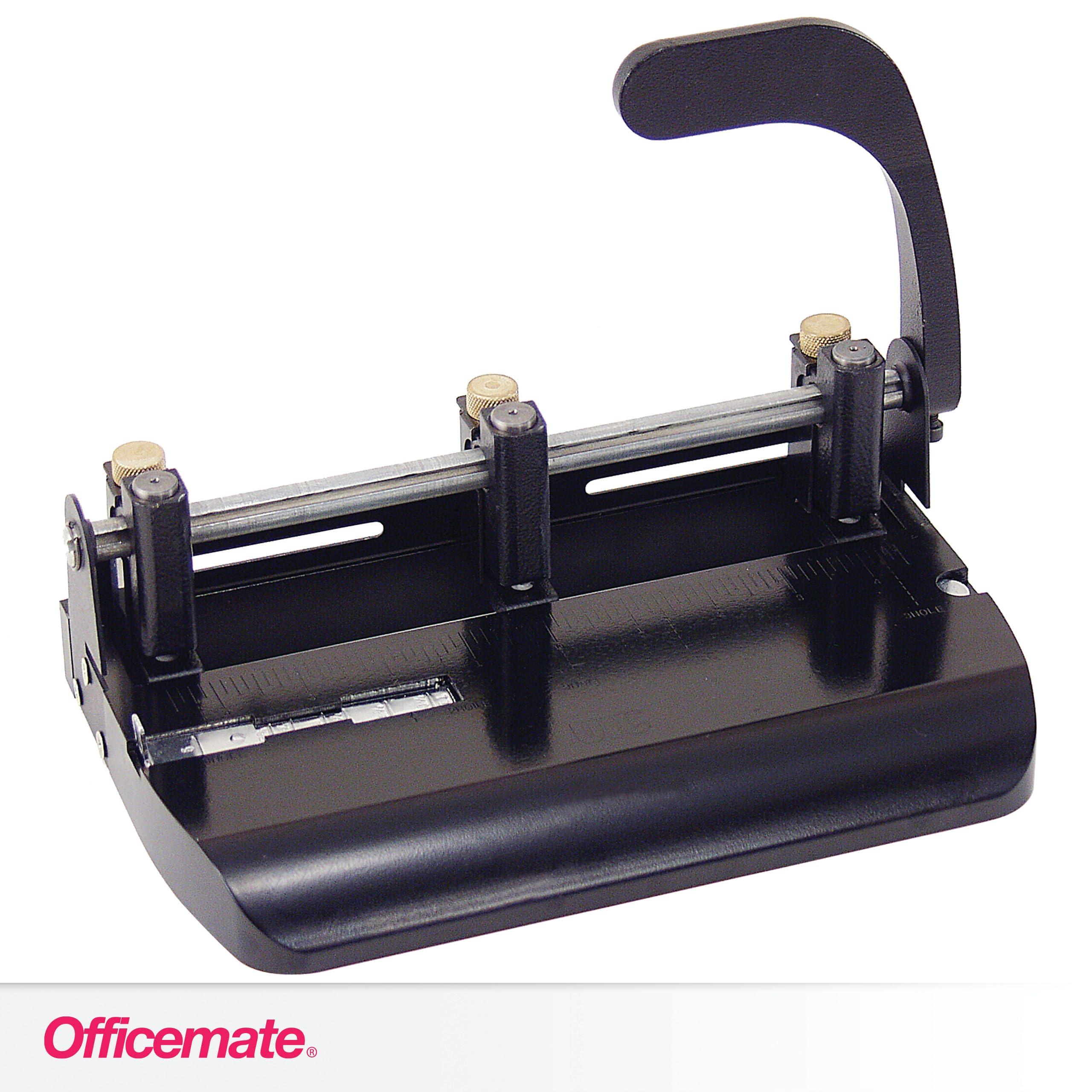 Officemate Officemate Heavy Duty Adjustable 2-3 Hole Punch with Lever Handle, 32-Sheet Capacity, Black (90078)