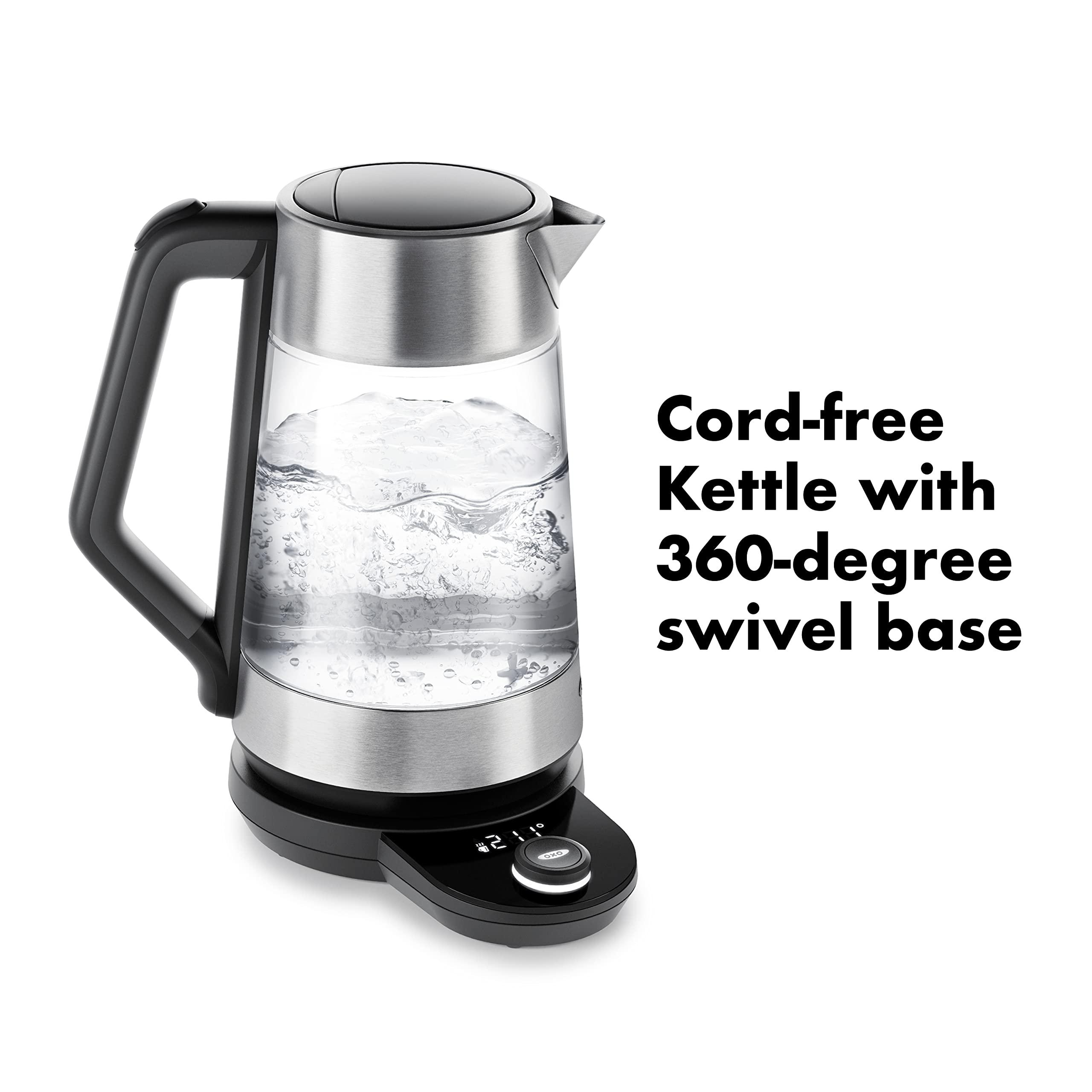 OXO OXO Brew Adjustable Temperature Kettle, Electric, Clear & BREW Twisting Tea Ball Infuser