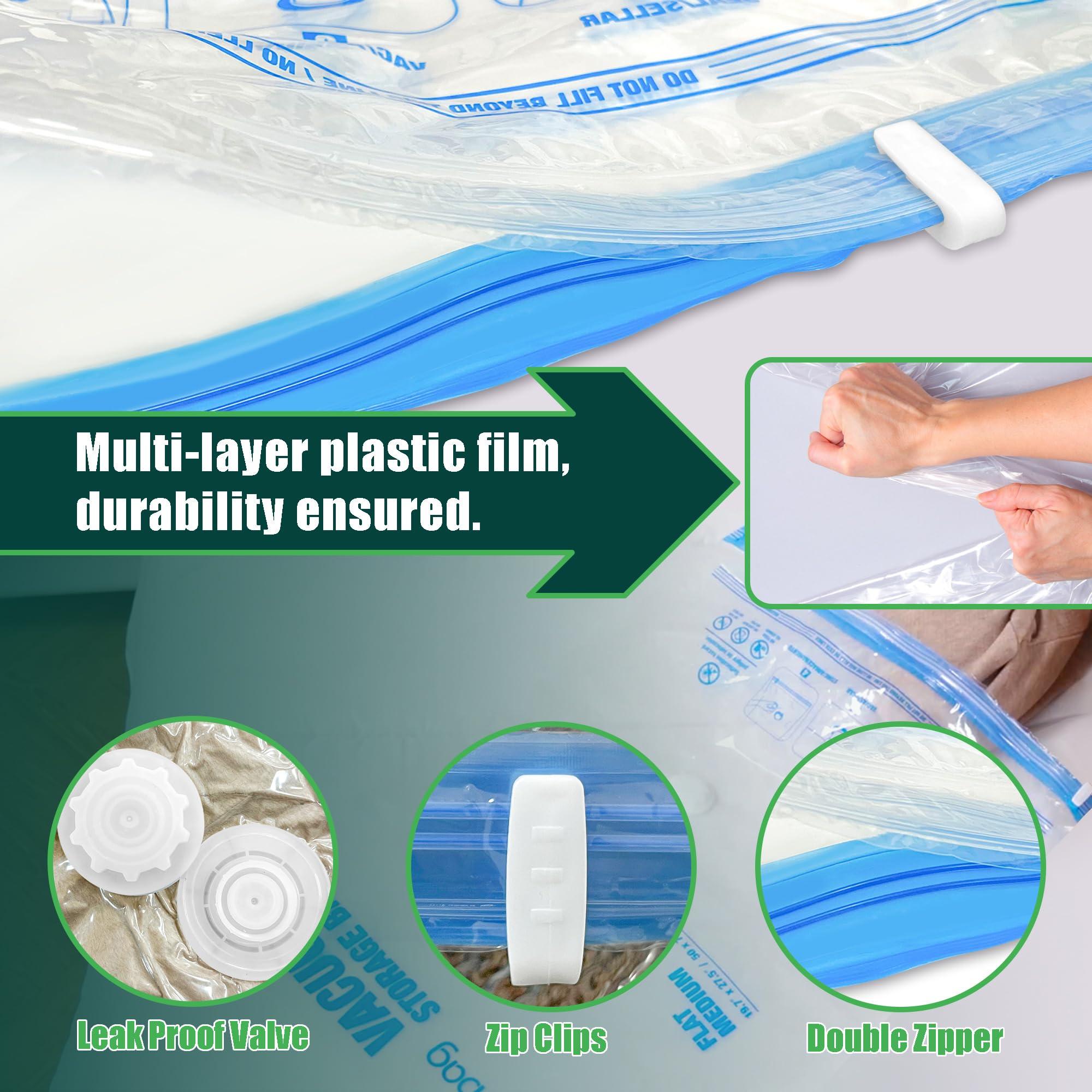 HIBAG HIBAG Vacuum Storage Bags with Electric Pump, 30 Pack Vacuum Seal Space Saver Bag for Clothes, Clothing, Pillows, Blanket Bedding Comforters