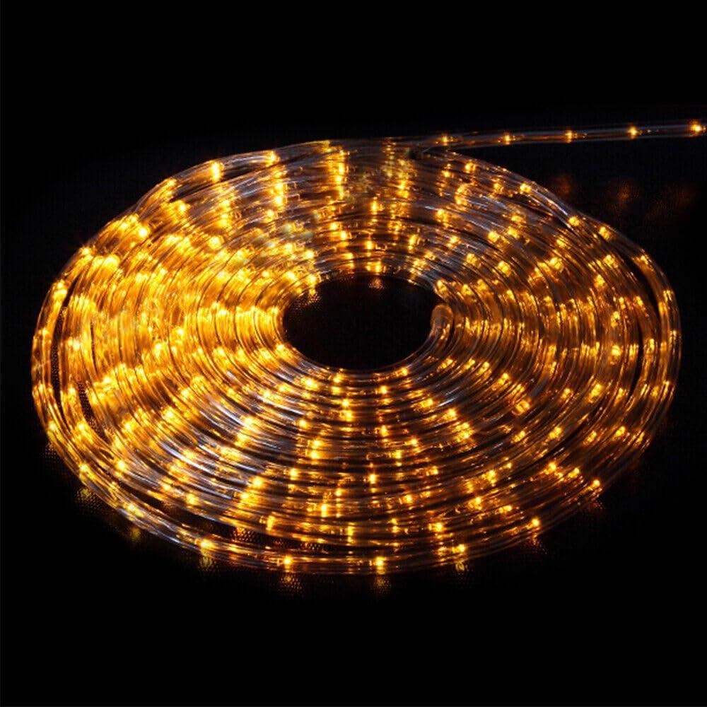 JNTKE JNTKE LED Rope Lights Outdoor Waterproof, 150FT Warm White LED Strip Light, 110V 6500K LEDs Cuttable Connectable Lights for Outside, Deck, Patio, Eaves, Backyards Garden, Christmas Decorations