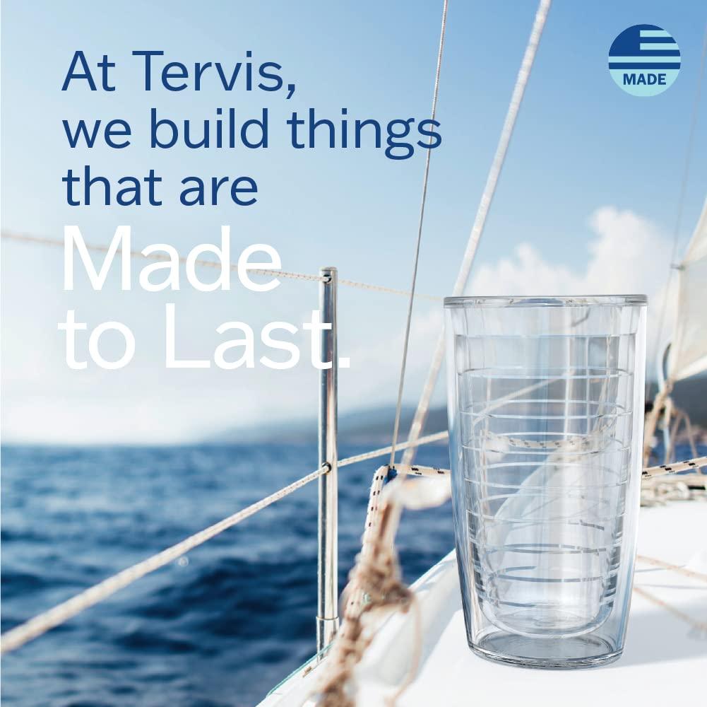 Tervis Tervis Clear & Colorful Tabletop Made in USA Double Walled Insulated Tumbler Travel Cup Keeps Drinks Cold & Hot, 16oz - 4pk, Clear