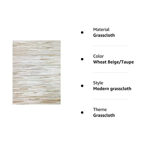 York Wallcoverings York Wallcoverings NZ0781 Sea Grass Grasscloth Wallpaper, Cream, Beige, Khaki, Tan, Brown