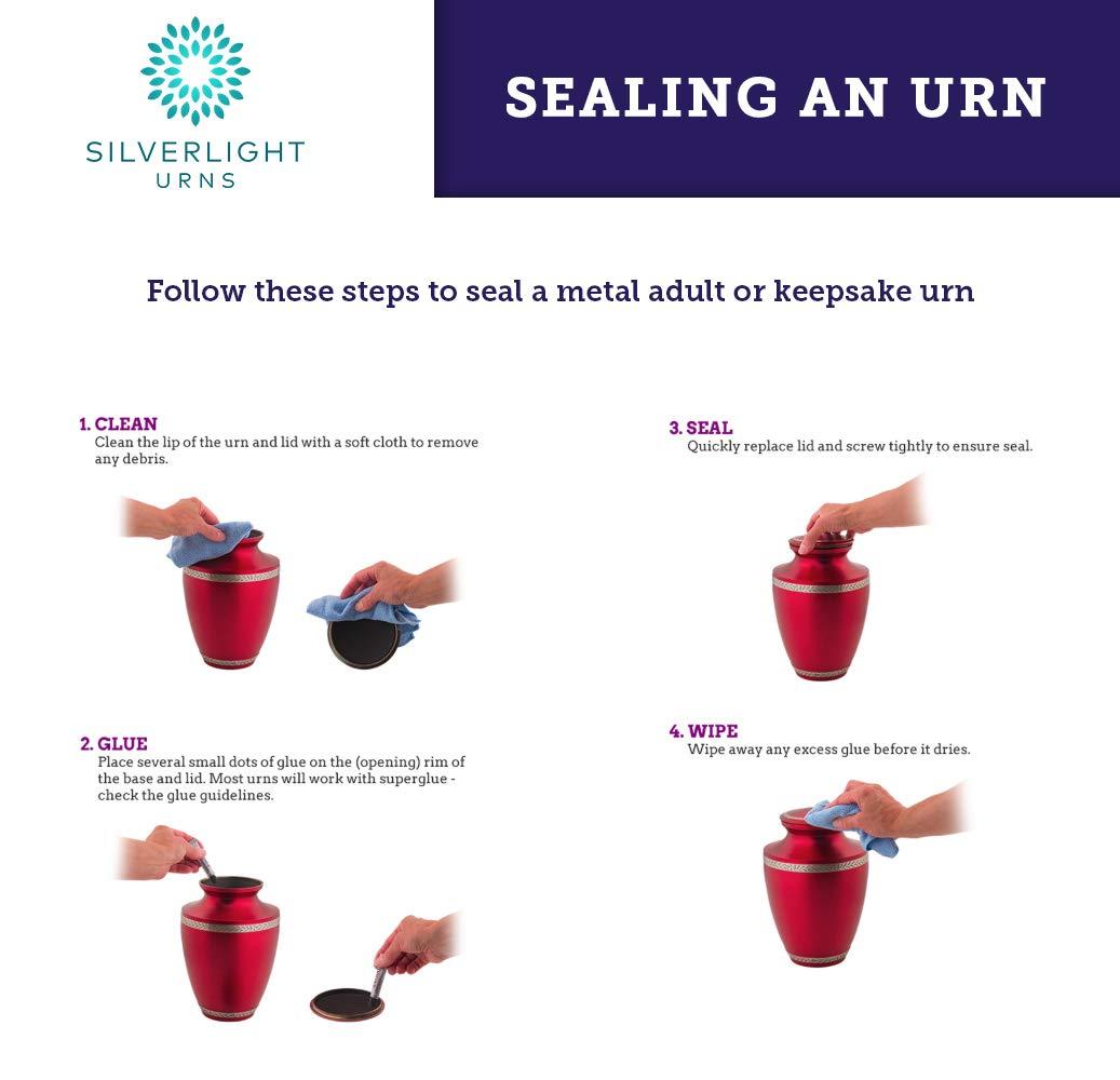 Silverlight Urns Azure Blue Cloisonne Cremation Urn for Ashes, Metal, Blue Enameled Urn, Adult Sized Cremation Urn, 9.5 Inches High