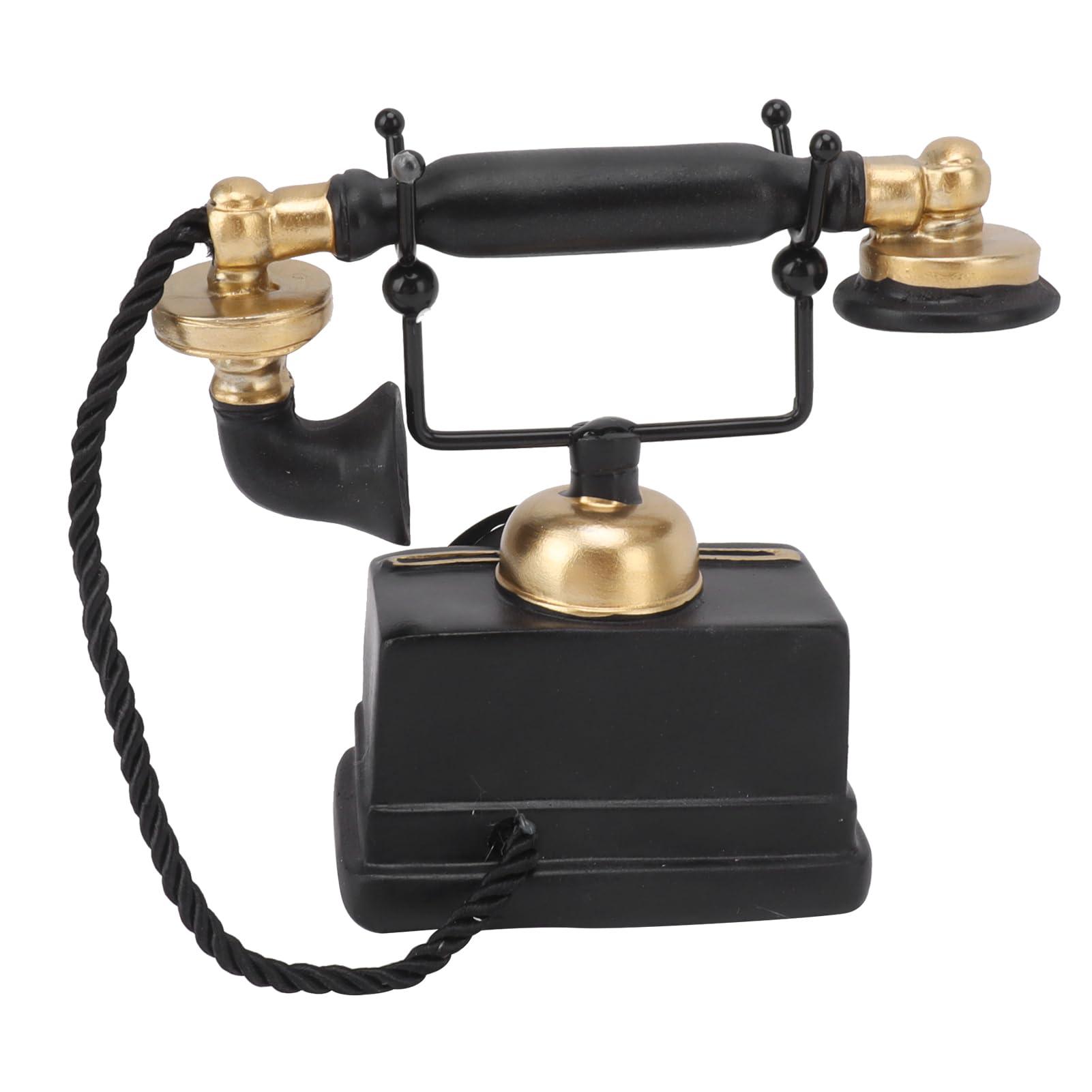 Asixxsix Retro Rotary Landline Phone, Resin Retro Decorative Phone Multifunctional Attractive Retro Telephone Model for Home Office Desk, Antique (-14)