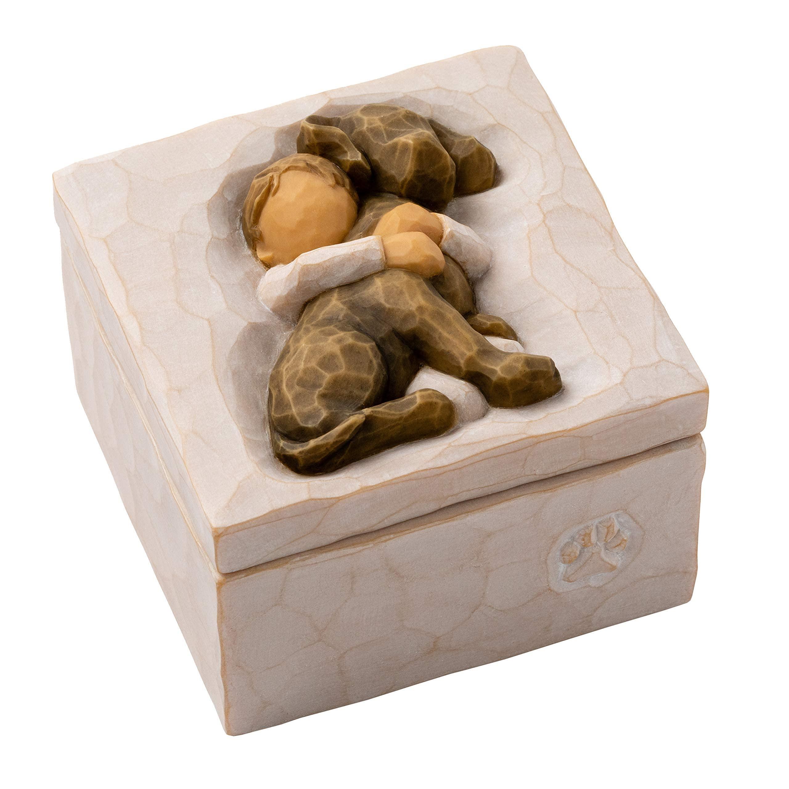 Willow Tree Willow Tree Hug (dark dog), sculpted hand-painted Keepsake Box